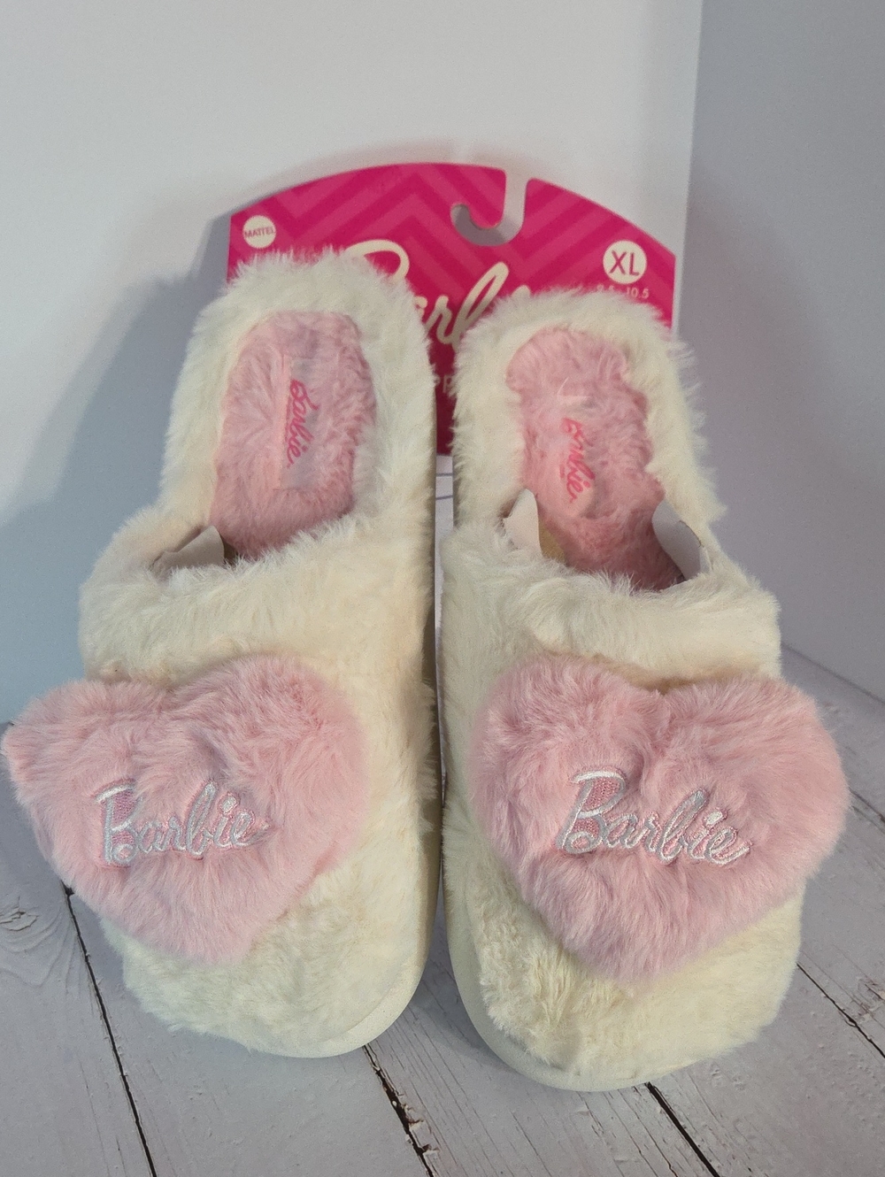 Barbie Women's Fuzzy Slip-On Slippers with Memory Foam